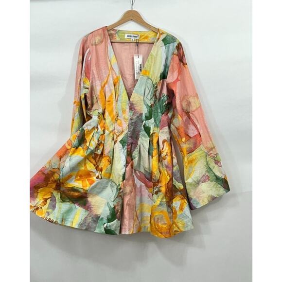 ANDREA IYAMAH Sz XXL 2x Zuli Print Pana Romper NWT Watercolor Cotton - Picture 6 of 11